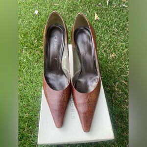 BCBGirls Brown Multi Lizard Kitchen-ML Heels Sz(8)